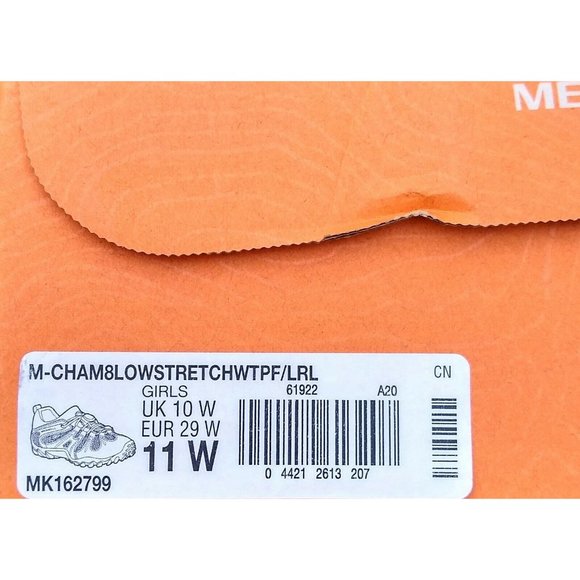 Merrell Girls Child Chameleon 8 Low Stretch WTRPF Bungee 11 W Big Kid Laurel - Picture 6 of 6